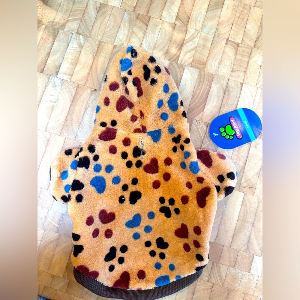 Dog Fleece Plush Hooded Jacket Sz S